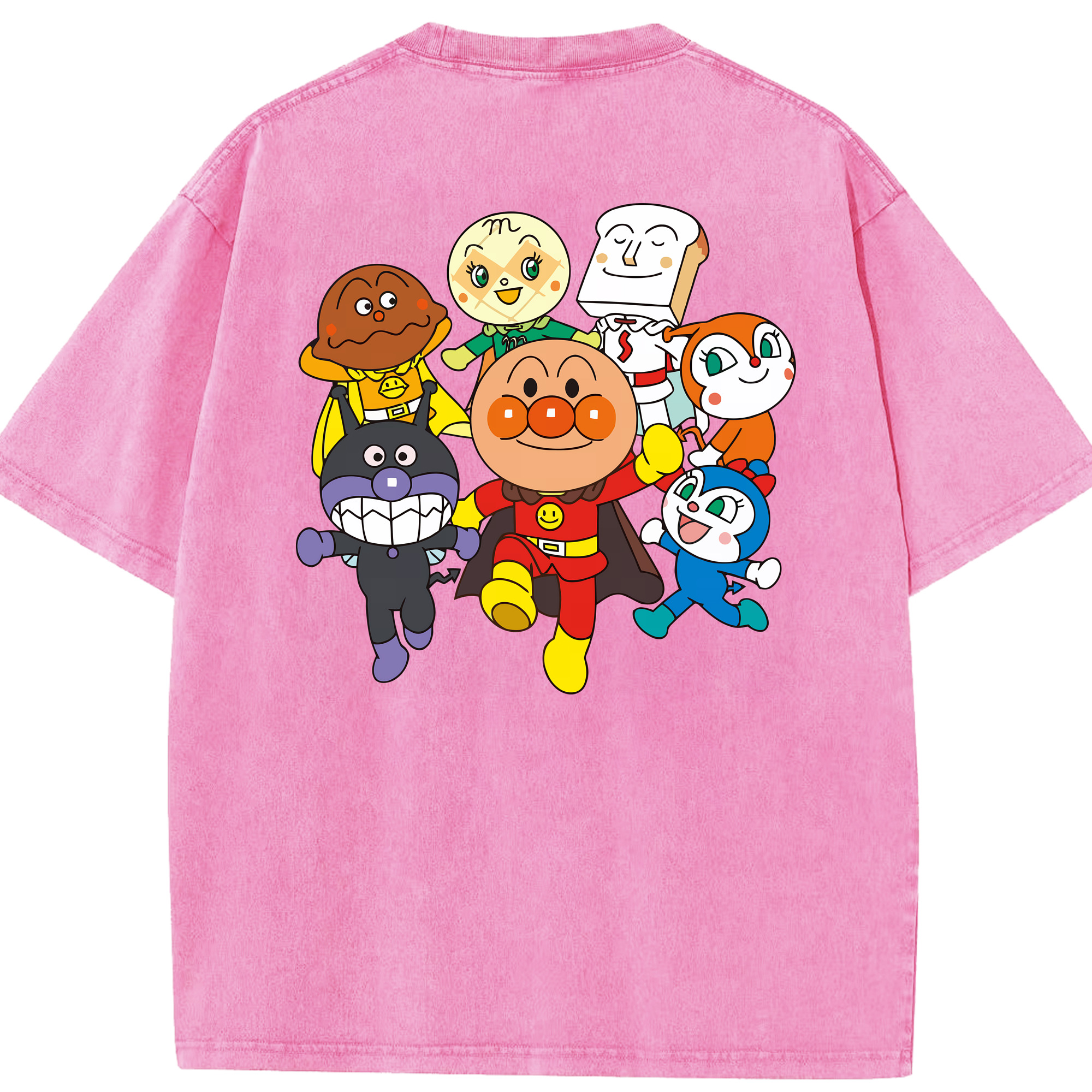 （画像用） アンパンマン Anpanman 綿100% ヴィンテージ風 半袖Tシャツ（背面プリント）
